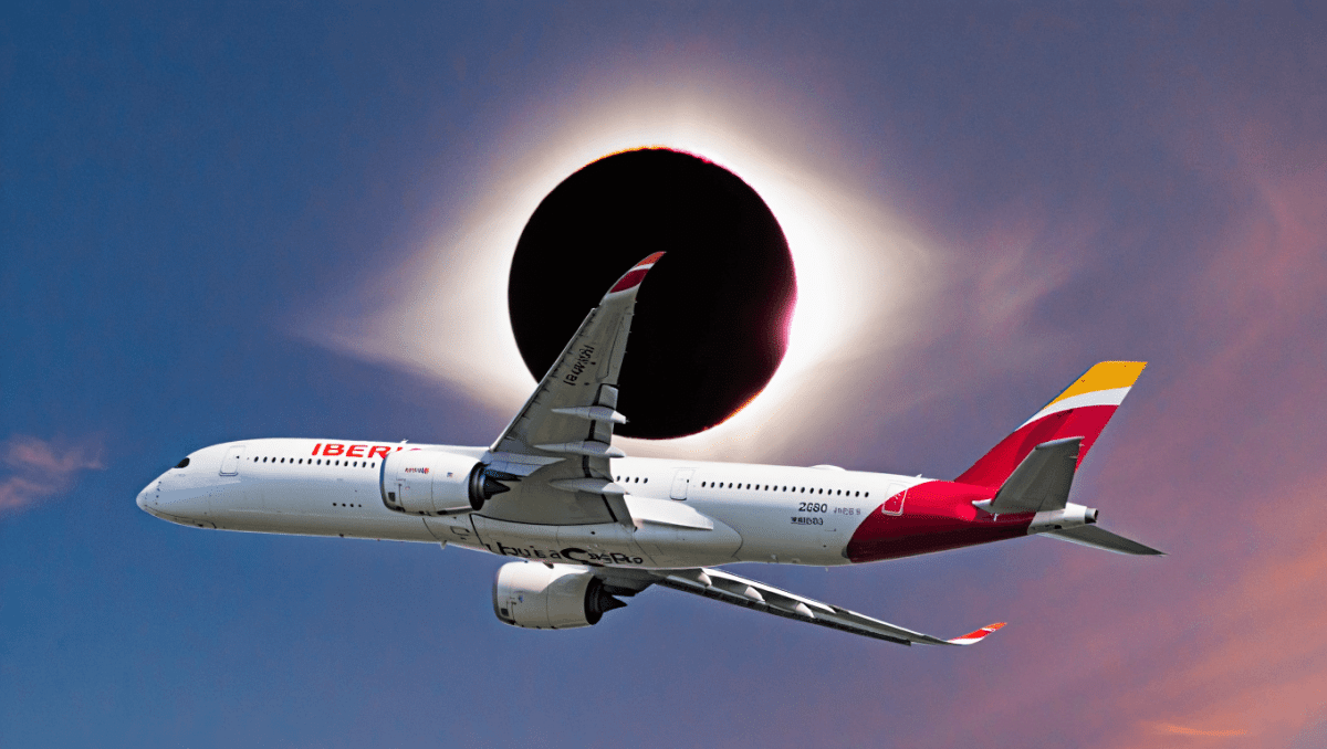 Iberia, la compagnia aerea di bandiera della Spagna, ha organizzato un volo speciale per “inseguire” e trasmettere in streaming l’eclissi solare del 12 agosto