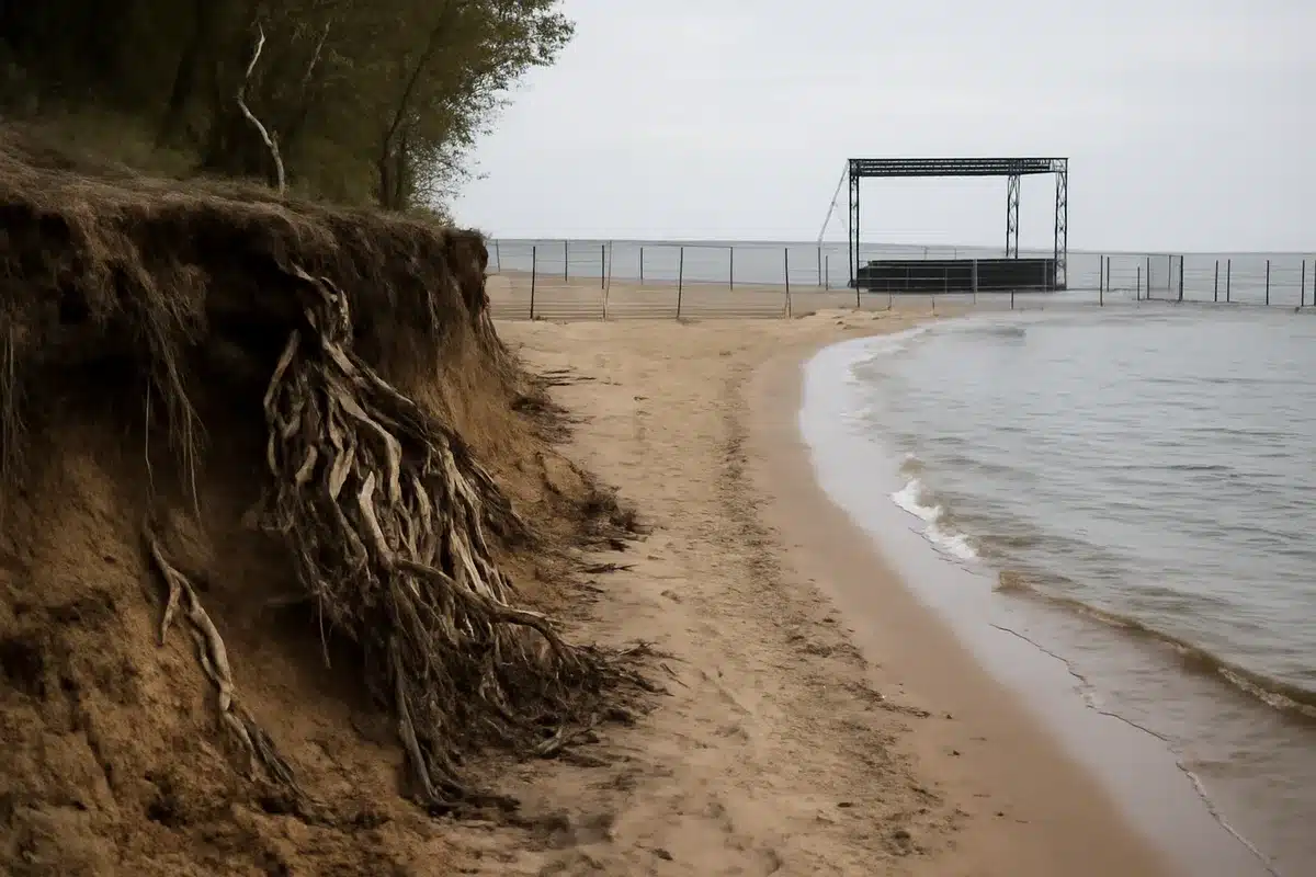 Erosione costiera cancella festival in California: spiaggia scomparsa